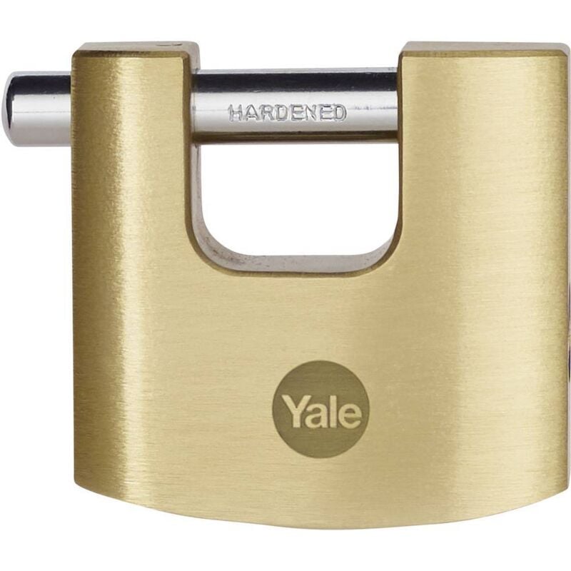 Lucchetto rettangolare in ottone di alta sicurezza Y114B/60/114/1, corpo 60mm, gancio in acciaio indurito, 3 chiavi - Yale