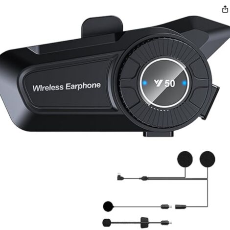 Y50 Casque de moto pour casque de moto pour personne simple sans fil 5.3 étanche IPX6 annulation du bruit, casque-moto, écouteur-simple