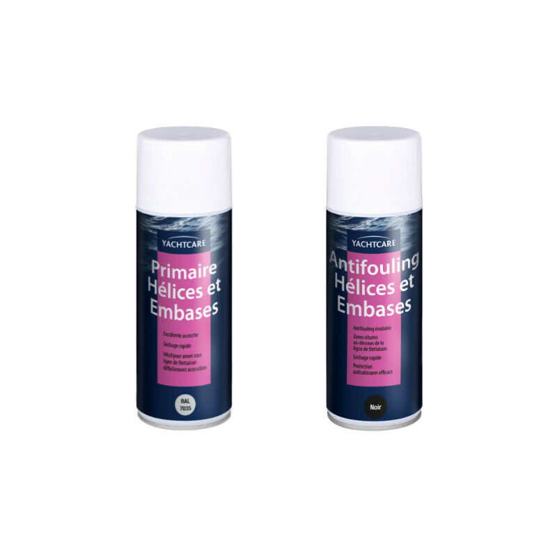 Yachtcare - primer and antifouling kit for propellers and bases - black - 2x 400 ml
