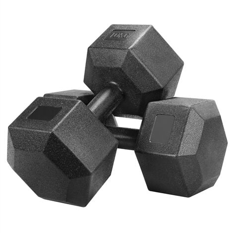 Yaheetech 2 x5kg Dumbbell Sets, Set of 2 x 5kg Dumbbells Pair for Strength Training Exercise Workout,Black
