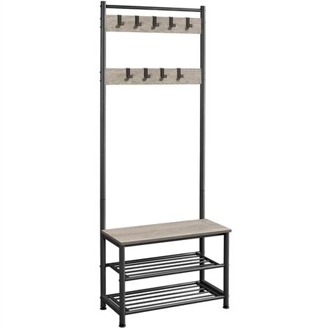 Yaheetech 184.5cm Height Metal Coat Rack Stand Hall Tree, Gray