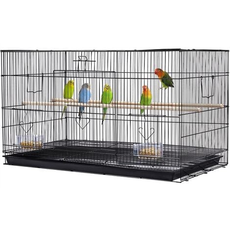 YAHEETECH Pack of 3 Stackable Divided Breeder Breeding Parakeet Bird Cage for Canaries Cockatiels Lovebirds Finches Budgies Small Parrots with Rolling Stand 