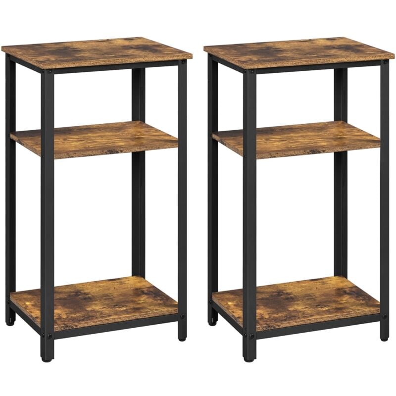 

2 x Mesas Auxiliares Rústica 45 x 35 x 75 cm Estilo Vintaje para Salón de Café Mesitas de Noche para Sala de Estar Dormitorio Recepción - Yaheetech