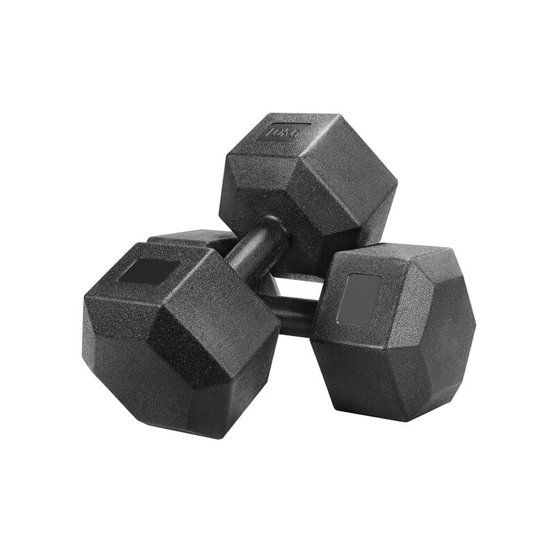 Yaheetech - 10kg x2 Portable Hand Weights Set, 2 x 10kg Dumbbells Sporting Training Hand Weights,Black