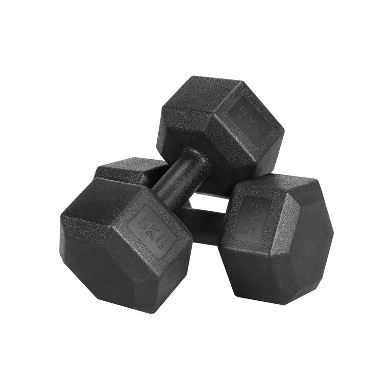 Yaheetech 2x5kg Dumbbell Sets for Strength Training Exercise Workout,Black