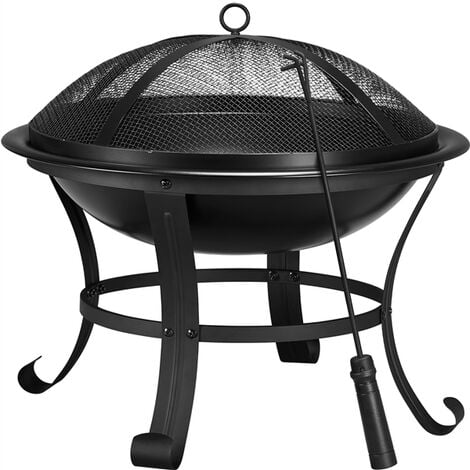 Yaheetech 22in Outdoor Fire Pit Round Steel Fire Bowl,Black
