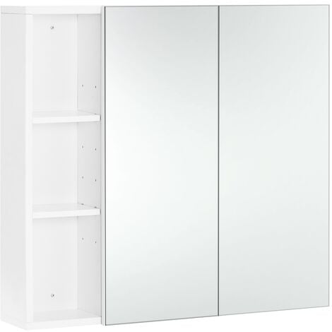 Yaheetech 26" Height Bathroom Wall Cabinet with Mirror, White