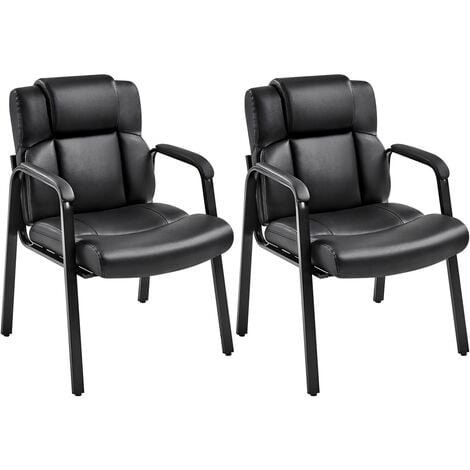 Yaheetech 2PCS Faux Leather Office Reception Chair, Black