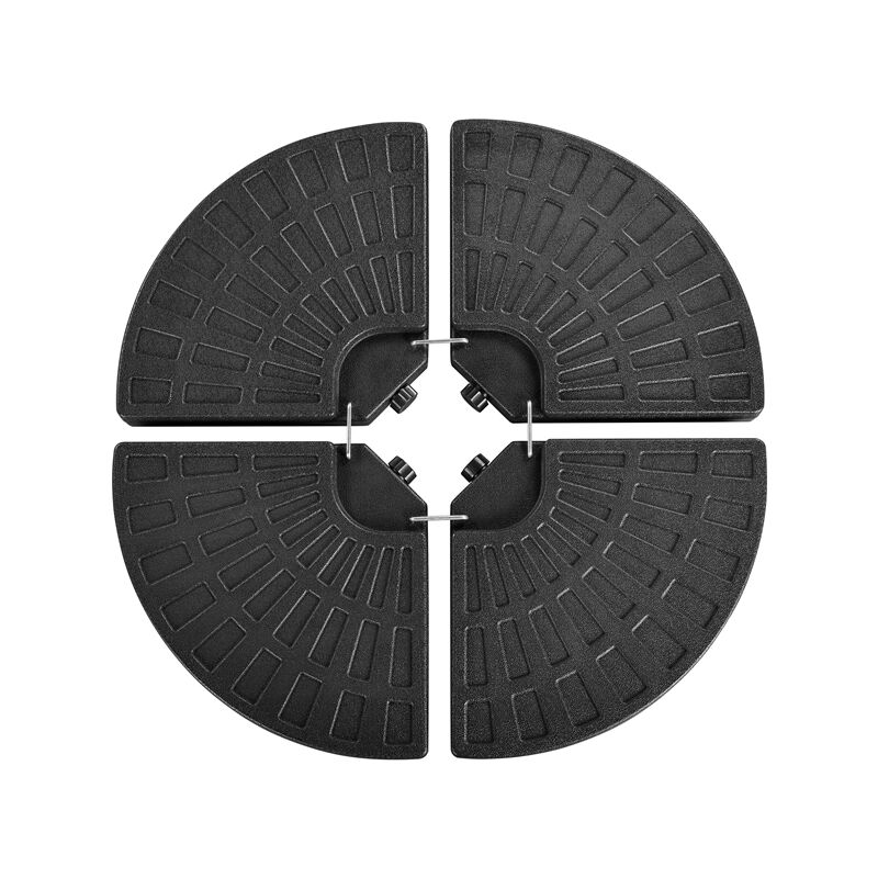 Yaheetech - 4 Pièces Pieds de Parasol Noir Remplissable Lestage 48,5 × 48,5 × 7,5 cm Remplissable pour l'extérieur, Terrasse, Piscine, Patio, Jardin,