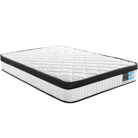 Yaheetech 4ft6 Double Bed Mattress Memory Foam and Spring Mattress, 135x190x28.5cm, White