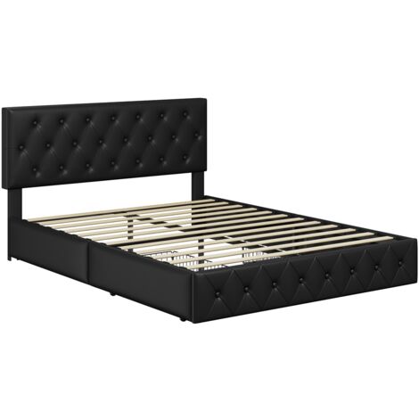 Bed frame with storage black