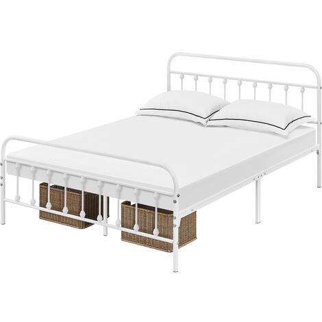 YAHEETECH 5ft King Size Metal Bed Frame Iron Platform Bed with High Headboard and Footboard, Black