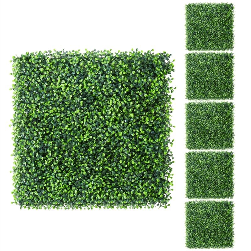 6 Pièces Haie Artificielle Panneaux Végétaux Artificiels Haie Imitation Feuillage de Buis Brise-vue pour Extérieur Intérieur Balcon Terrasse 50,5 ×