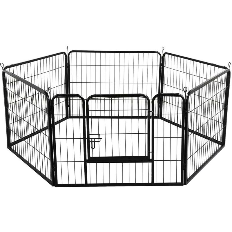 

6 Piezas Valls para Perros Parque Jaula Mascota Corral Plegable 60 X 80cm - Yaheetech