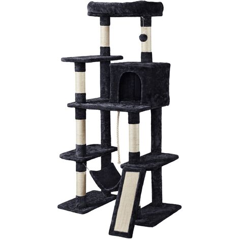 Yaheetech 63in Tall Cat Tree Large Cat Tower, Black