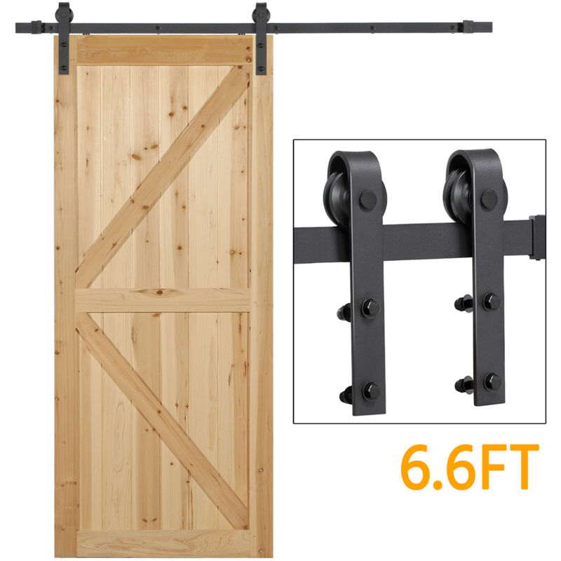 6.6Ft Barn Door Sliding Hardware Track Set - Yaheetech