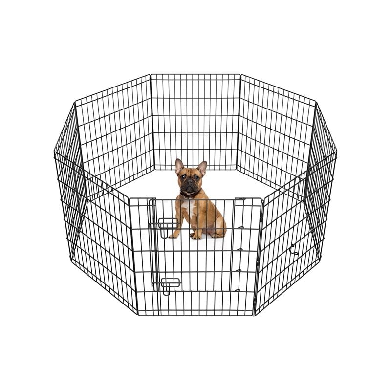 Yaheetech - 8pcs Parc pour Chiens métalliques Clôtures pour Petits Animaux Parc pour Chiots Pliable 61 x 76 cm