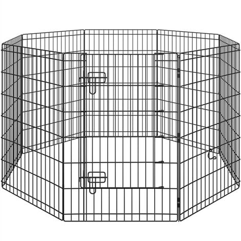 Yaheetech 92cm H Foldable Metal Dog Exercise Pen, 8 Panel Pet Playpen, Black
