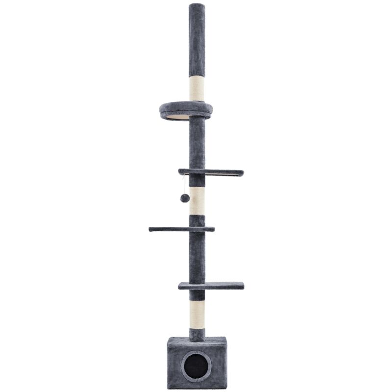 Yaheetech – Arbre à chat XXL 226-265,5 cm au plafond – 5 niveaux avec cachette et perchoirs – Griffoirs en sisal – Pour chats de petite taille Yaheetech – Arbre à chat XXL 226-265,5 cm au plafond – 5 niveaux avec cachette et perchoirs – Griffoirs en sisal – Pour chats de petite taille