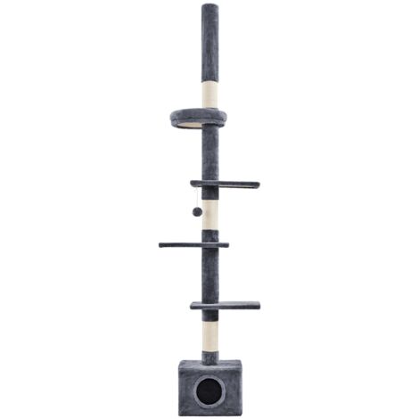 Yaheetech – Arbre à chat XXL 226-265,5 cm au plafond – 5 niveaux avec cachette et perchoirs – Griffoirs en sisal – Pour chats de petite taille