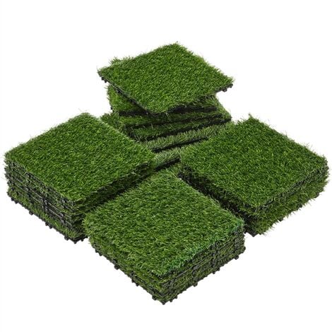 Yaheetech Artificial Grass，27Pcs Interlocking Turf Tile,12x12in, Green