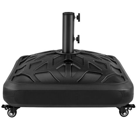 Yaheetech Base de Parasol Roulante Support de Parasol Remplissable Extérieure Base Remplie d'Eau/Sable 56 kg pour Jardin Plage Terrasse Bistro Noir