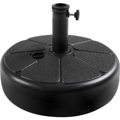 Yaheetech Base per Ombrello da Giardino Rotonda 46 x 46 x 33 cm Supporto per Ombrellone Resino 1.7 kg Nero Esterno Spiaggia Mare Ristorante Balcone