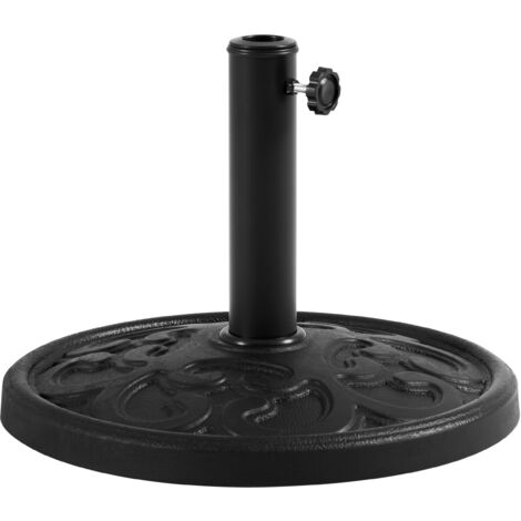 Yaheetech Base per Ombrellone da Giardino Esterno Rotonda in Resina e Ferro per Veranda/Patio/Terrazzo/Bordo Piscina 44,5×32,5cm Nero