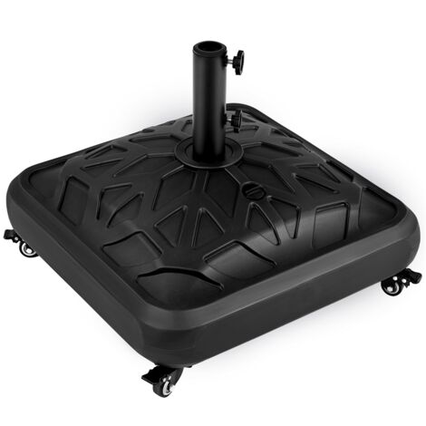 Yaheetech Base per Ombrellone da Giardino Riempibile con Sabbia e Acqua 37L Supporto con Ruote Bloccabili per Palo Ombrellone Ø38 mm e Ø48 mm, in HDPE e Metallo, per Patio Spiaggia Esterno