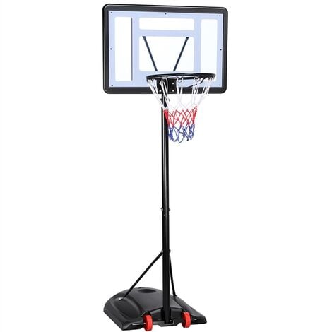 Yaheetech Basketballkorb Basketballständer mit Rollen Basketballanlage Standfuß mit Wasser Höhneverstellbar 217 bis 279 cm