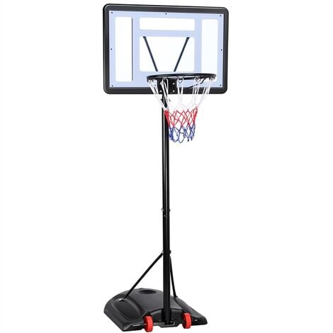 Yaheetech Basketballkorb Basketballständer mit Rollen Basketballanlage Standfuß mit Wasser Höhneverstellbar 219 bis 279 cm