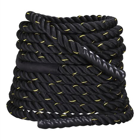 Yaheetech Battle Rope,38mm/9.2M Exercise Undulation Rope, Muscle/Strength Training Rope GYM Power Rope Strength Sport Exercise Fitness Bootcamp - black