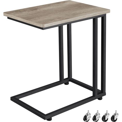 Yaheetech Beistelltisch C-Form Kaffeetisch Sofatisch Wohnzimmertisch für Kaffee und Laptop, 50 x 35 x 59,5 cm