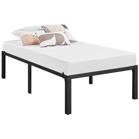 Yaheetech Bettrahmen 36cm H Metallbett mit Lattenrost, Bettgestell aus Metall, Modern Doppelbett Einzelbett Leichte Montage, Schwarz 90 x 190 cm