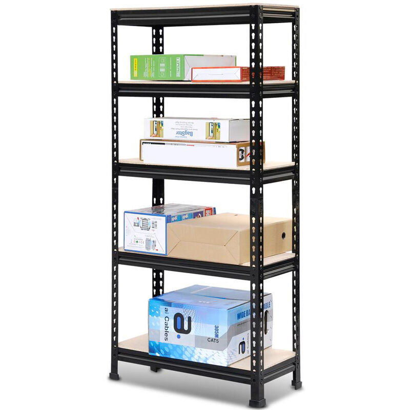 Yaheetech 1.5m 5 Tiers Garage Shelving Units Industrial Racking Garage Storage Shelves，Black