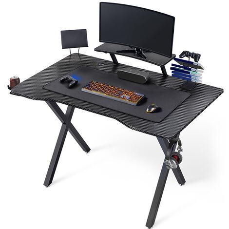 Bureau Gamer Cyber AERONE l Tapis de Souris Géant Intégré