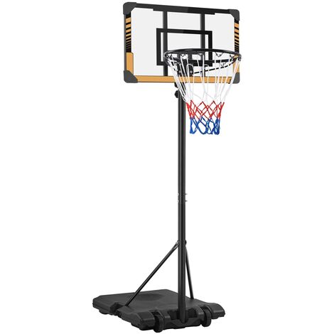 Yaheetech Canestro Bascket Camera Portatile Tabellone Canestro Altezza Regolabile 216 – 246 cm Marrone