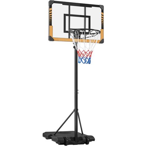 Yaheetech Canestro Bascket Camera Portatile Tabellone Canestro Altezza Regolabile 226 – 256 cm Marrone