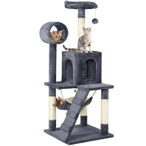 Cat Tree Tower Activity Centres Scratching Post with Tunnel/Condo/Hammock