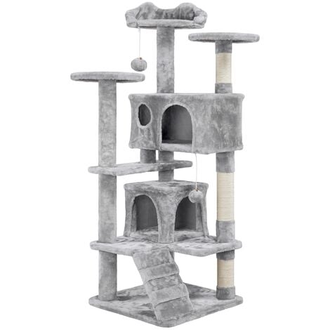 Yaheetech Cat Tree Tower Cat Kitten Scratching Tree for Kittens & Small/Medium Cats, Light Gray