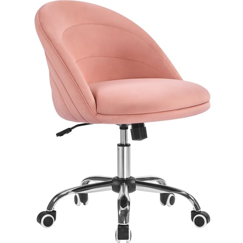 Yaheetech Chaise Bureau avec Hauteur Réglable Fauteuil Ergonomique à Dossier Semi-Circulaire Chaise Pivotante en Velours Chaise d'ordinateur pour