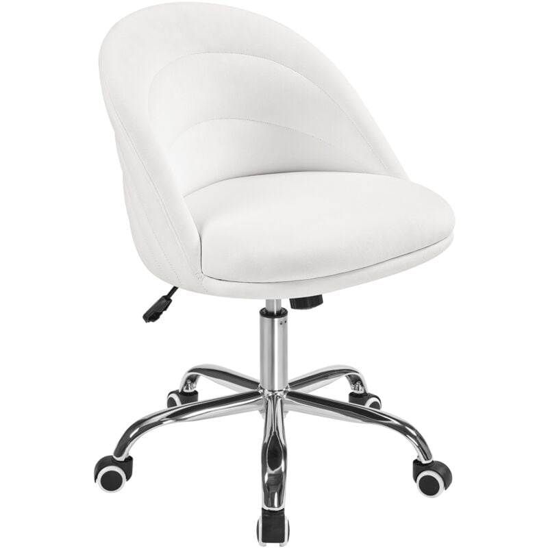 Yaheetech Chaise Bureau avec Hauteur Réglable Fauteuil Ergonomique à Dossier Semi-Circulaire Chaise Pivotante en Velours Chaise d'ordinateur pour