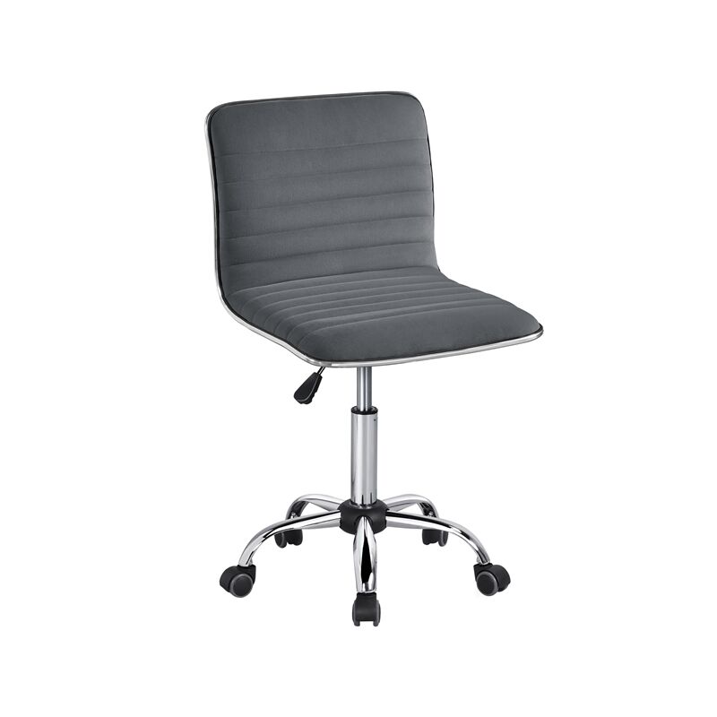 Chaise Bureau Chaise dactylo sans Accoudoirs Ergonomique Hauteur Réglable Fauteuil de Bureau à Roulette Pivotante Gris - Yaheetech