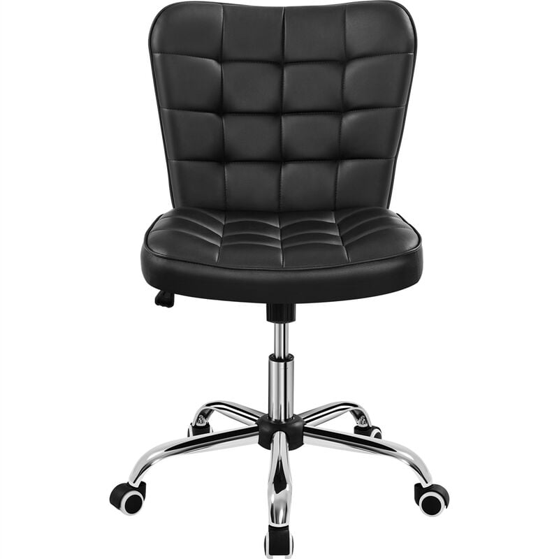 Yaheetech - Chaise de Bureau à Roulettes Chaise d'Ordinateur en Similicuir avec Assise Réglable et Siège Dossier Rembourrés Détachables Noir