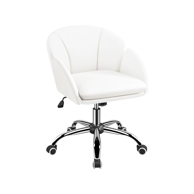 Yaheetech - Chaise Bureau Design Fleur Fauteuil de Bureau en Similicuir Hauteur Réglable avec Dossier Arrondi Inclinable pour Chambre Bibliothèque
