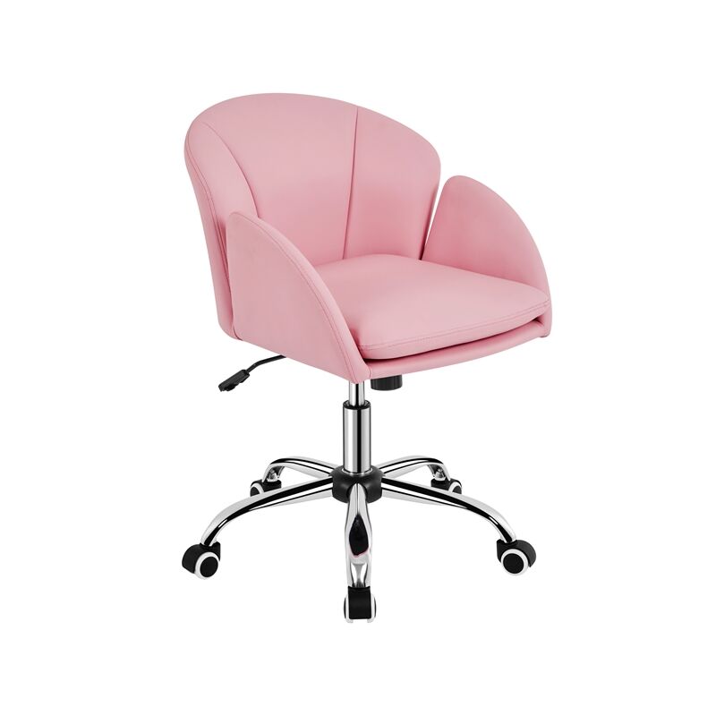Yaheetech - Chaise Bureau Design Fleur Fauteuil de Bureau en Similicuir Hauteur Réglable avec Dossier Arrondi Inclinable pour Chambre Bibliothèque