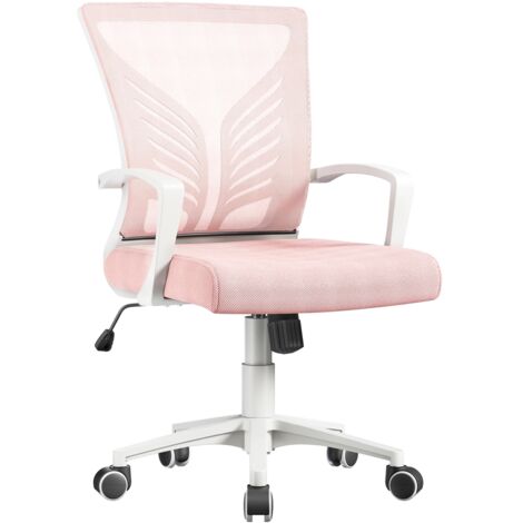 Yaheetech – Chaise de bureau ergonomique en maille respirante – Support lombaire papillon – Hauteur réglable 35-45 cm – Capacité 136 kg – Dossier inclinable