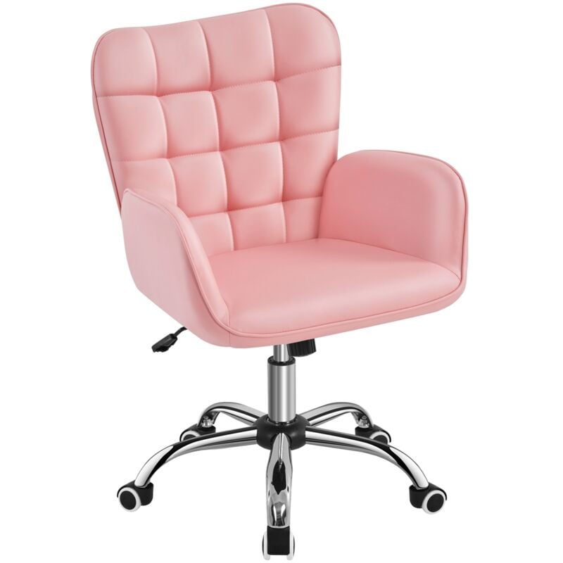 Yaheetech - Chaise de Bureau Ergonomique Hauteur Réglable Fauteuil de Bureau en Similicuir avec Accoudoirs Rembourré avec roulettes Pivotantes pour