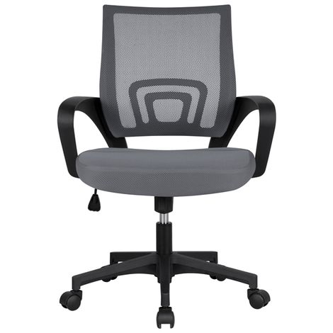 Yaheetech Chaise De Bureau Ergonomique Maille Fauteuil Ordinateur A Roulettes Inclinable Pivotant Siege Et Base Plus Larges Hauteur Reglable Avec Accoudoirs Gris Fonce 591679 Dark Gray