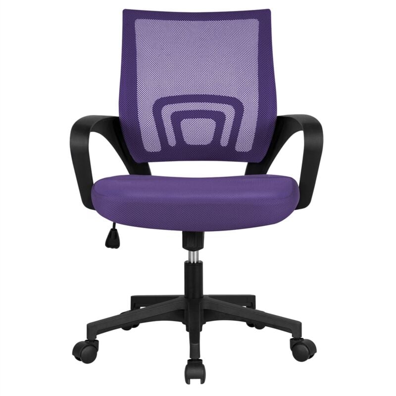 Yaheetech - Chaise de Bureau à roulettes Maille Mesh Fauteuil Ordinateur Inclinable Pivotant Siège et Base Plus Larges Hauteur Réglable avec